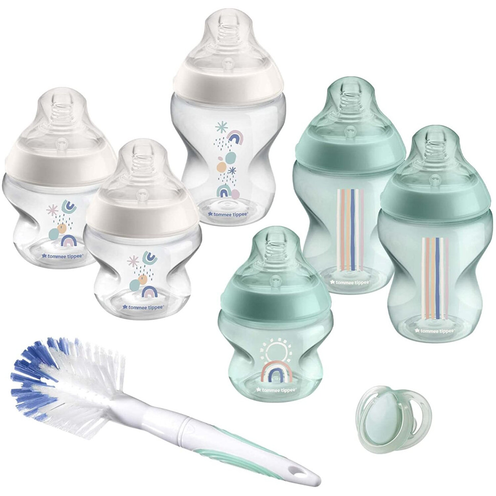 Tommee Tippee Closer to Nature Newborn Baby Bottle Starter Set Green