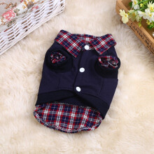 (Blue, L) Pet Cat Dog Hoodies Coat Puppy Dog Cotton False Two-piece Clothing Dog Coats