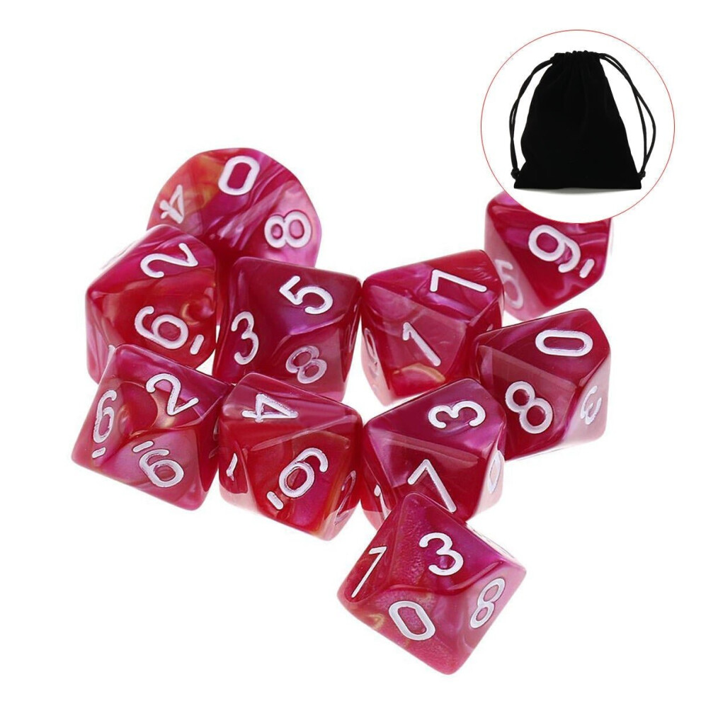 () 10pcs 10 Sided Dice D10 Polyhedral Dices Table Games EDC Gadget Playing Multisided