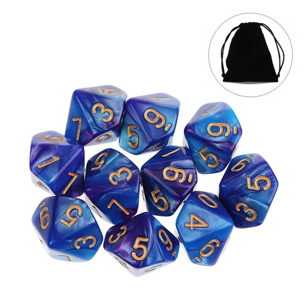 () 10pcs 10 Sided Dice D10 Polyhedral Dices Table Games EDC Gadget Playing Multisided