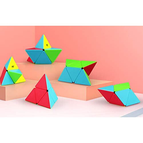 TANCH QIYI Πυραμίδα Speed Cube 2X2 Χωρίς Στικς Μαγικό Παζλ 1