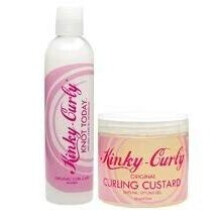 Kinky Curly Knot Today Leave In Conditioner/Detangler 8 oz + Kinky Curly Curl Custard Gel 8 oz