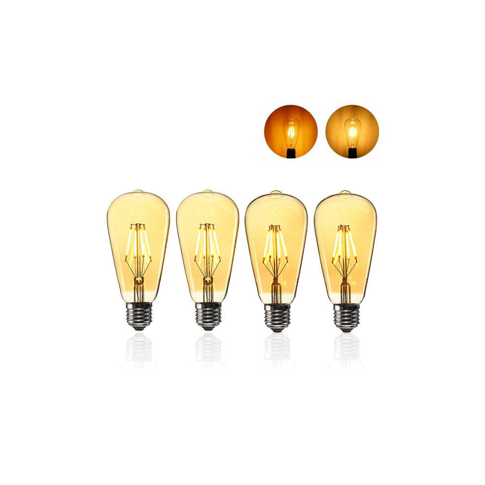 (Warm White, 220V) E27 4W Golden Cover Dimmable Edison Retro Vintage Filament COB LED Bulb Light Lamp AC110/220V-image-OPC-P97DWYK-NEW