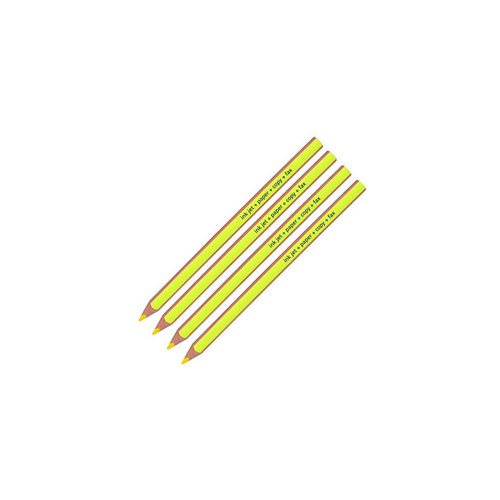 Staedtler Textsurfer Dry Highlighter Pencil 128 64 Drawing for Writing Sketching Inkjet,paper,copy,fax(pack of 4) (Yellow 4 Pencils)