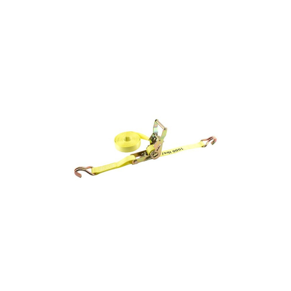 Erickson 01326 Yellow 1" X 25 Medium Duty Ratcheting Tie-Down Strap, 3000 Lb Load Capacity 064383013262