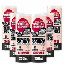 Original Source Creamy Vanilla & Raspberry Body Wash, Shower Gel 6 x 250ml