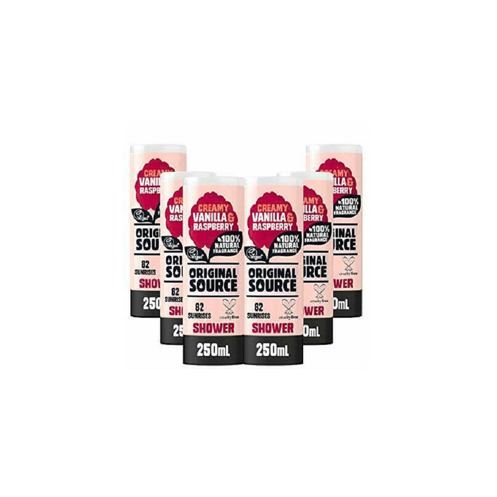 Original Source Creamy Vanilla & Raspberry Body Wash, Shower Gel 6 x 250ml