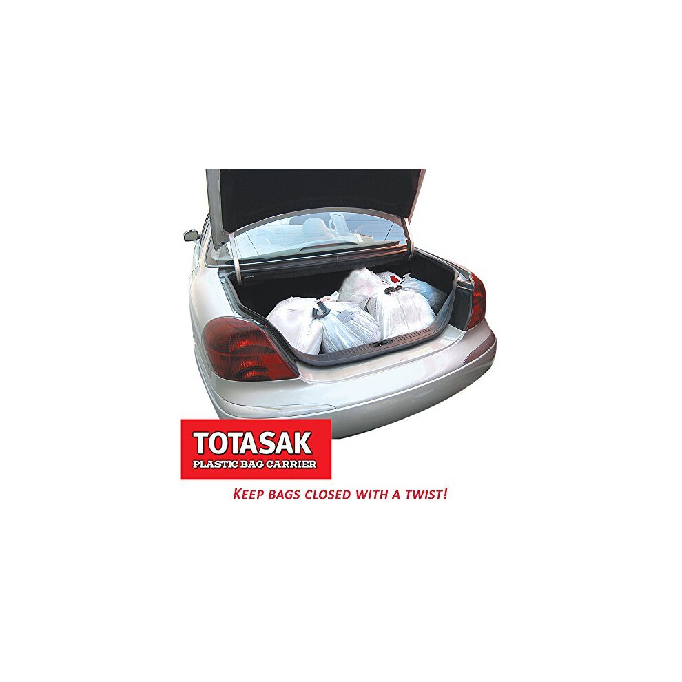 TotASak Grocery Bag Carrier (2 PACK) - Multiple Shopping Bag Holder Handle  - Durable Lightweight Multi Purpose Secondary Handle Tool, Black, Large
