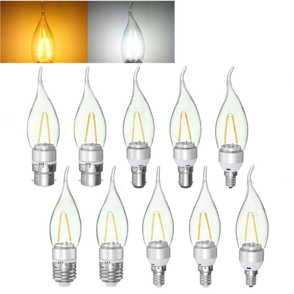 (Warm White, B22) Non-Dimmable Sliver Edison Pull Tail Incandescent Candle Light Bulb 110V