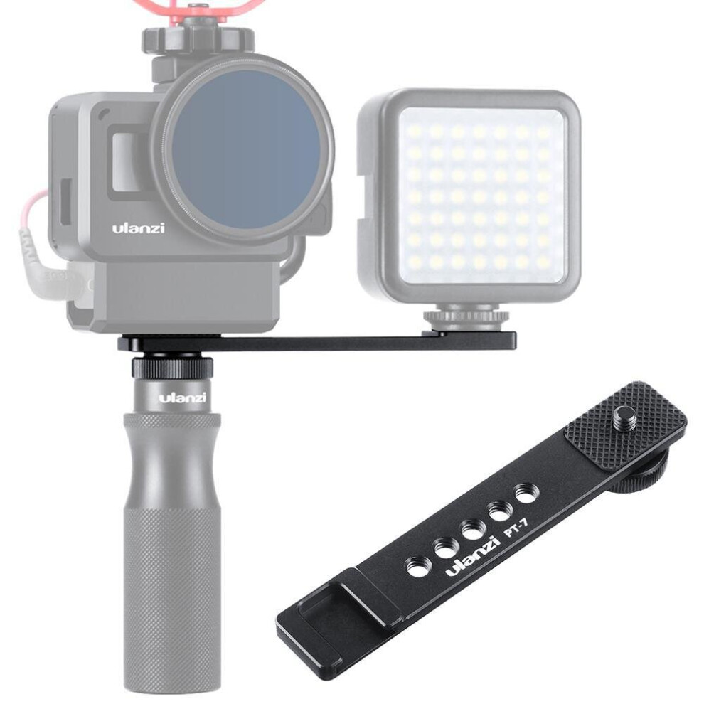 Cold Shoe Stand Bracket Vlogging Microphone Flash Light Extension Plate with 1/4 Inch Tripod Screw