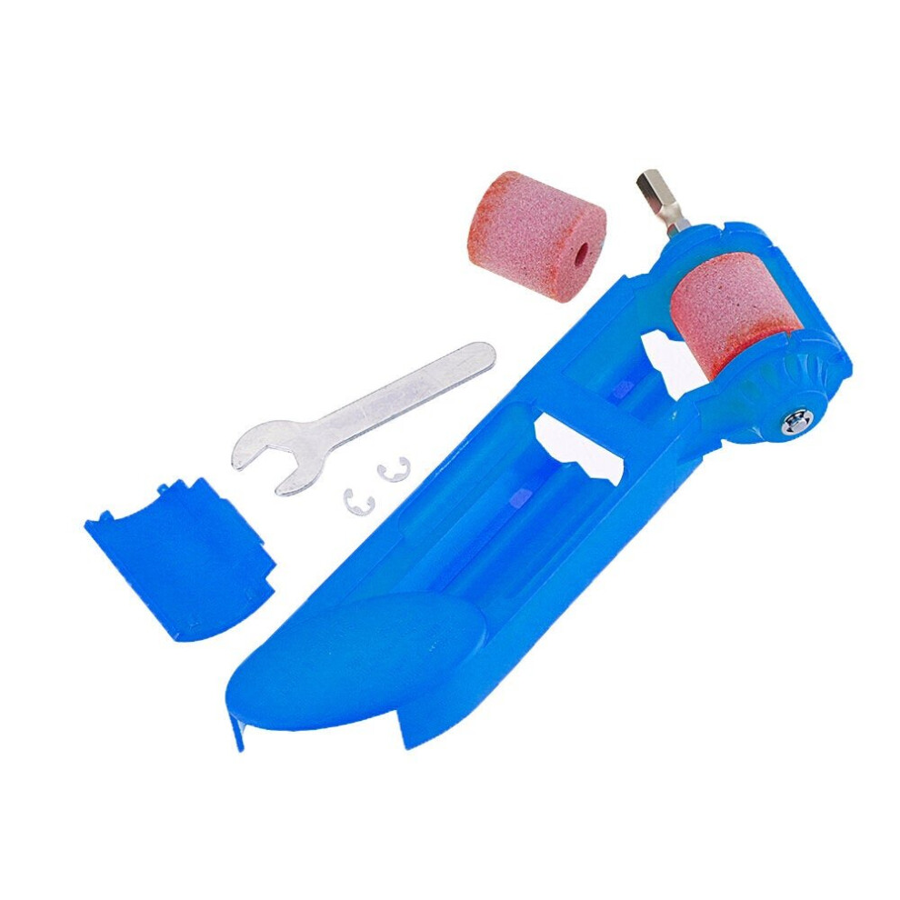 (Blue) Portable Corundum Grinding Wheel Drill Bit Sharpener For Electric Drill With Extra Stone 6112211862859
