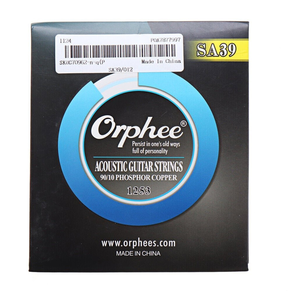 (SA39) Acoustic Guitar Strings Set SA Series Professional Extra Light String 90/10 Bronze Metal for Accessories