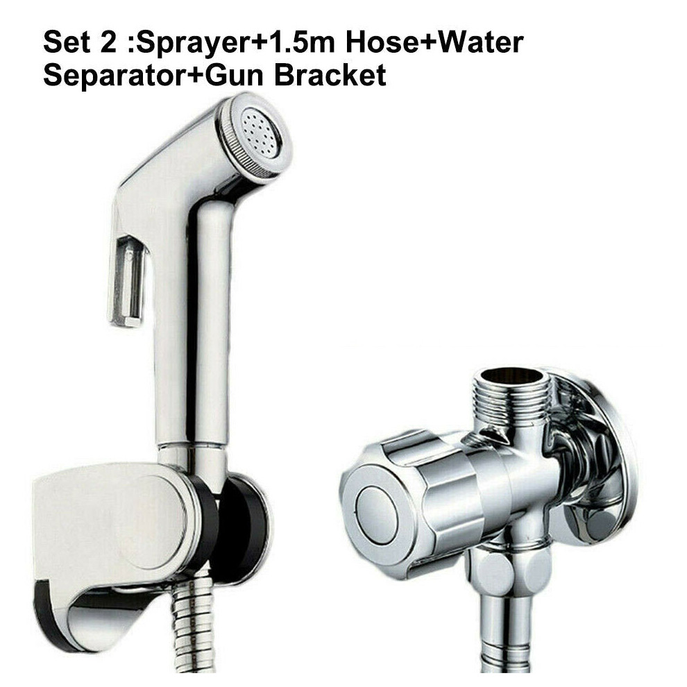 (Set 2) 3PCS/SET Handheld Toilet Bidet Douche Sprayer Shower Hose Bracket Bathroom