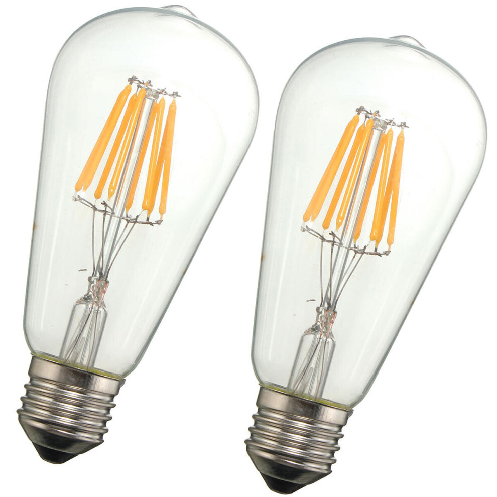 (220V) E27 8W Warm White COB LED Filament Retro Edison LED Bulbs AC110V / AC220V