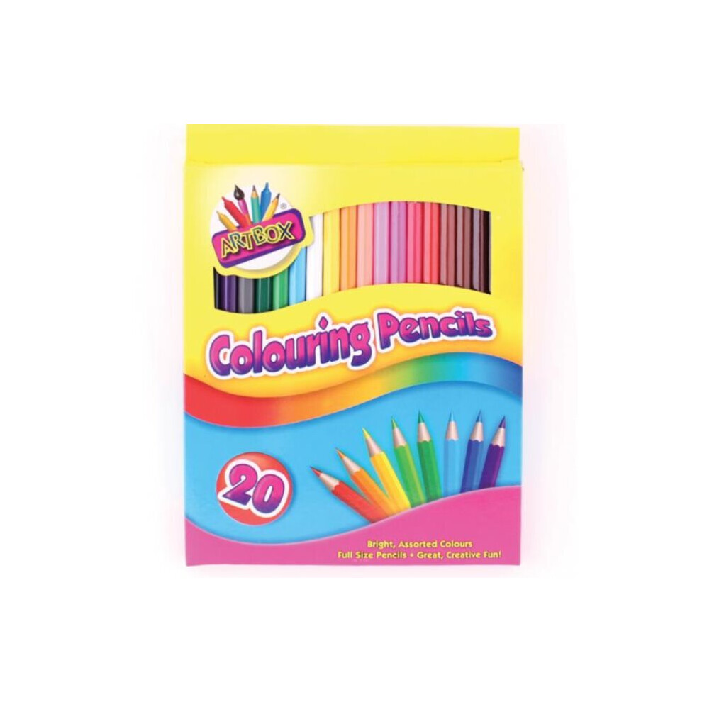 20 Full Size Wooden Colouring Art Craft School Childrens Pencils