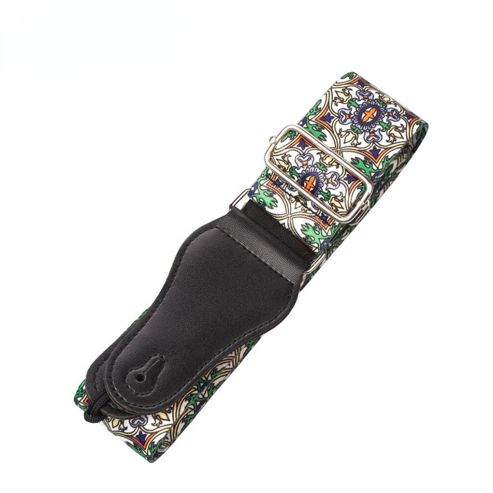 Nylon Guitar Strap Adjustable Guitar Strap Belt Flower Pattern For Acoustic Electric Bass Adjustable Soft Webbing Belt