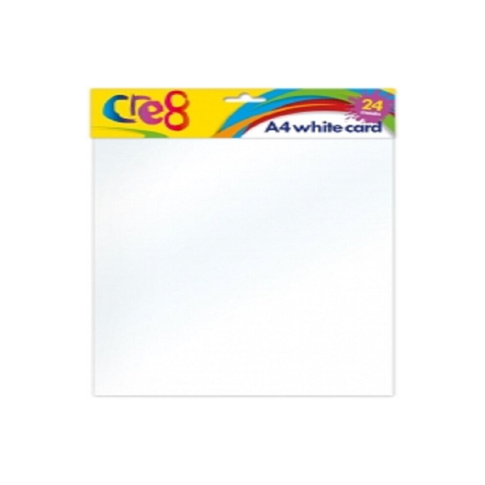 A4 Bright White Card Paper 24 Sheets Art Craft School Office Scrapbook Hobby