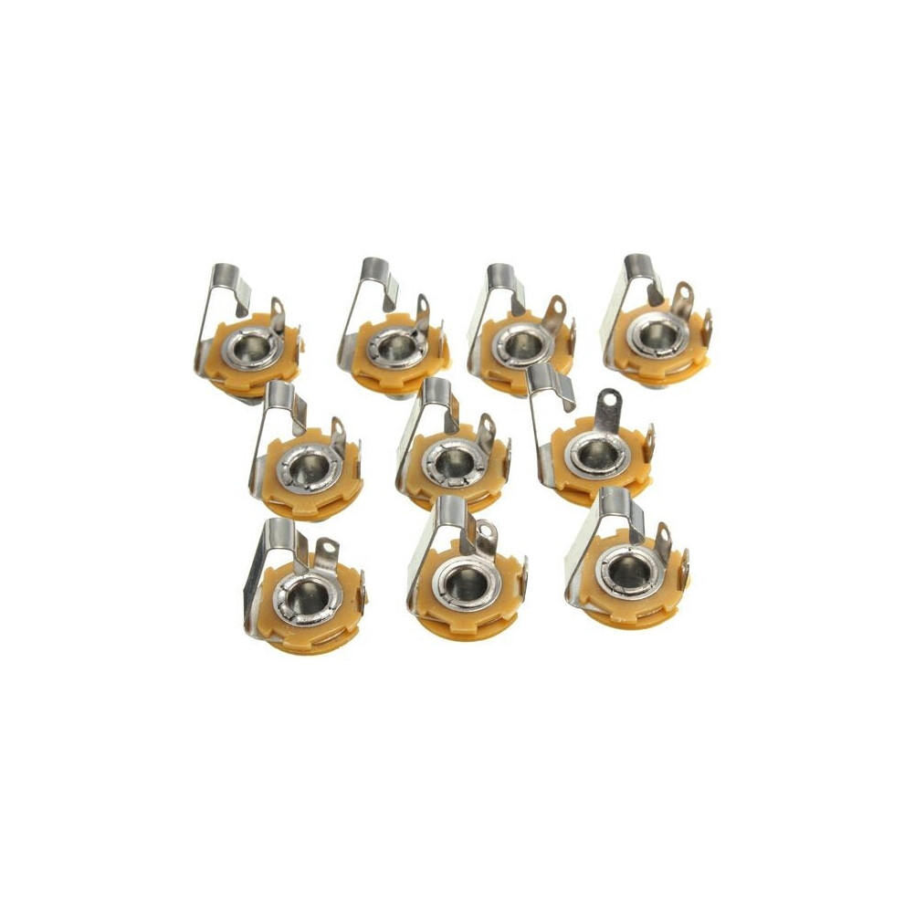 10Pcs 1/4'' 6.35mm Mono Input Jack Socket For LP TL Electric Guitar Bass