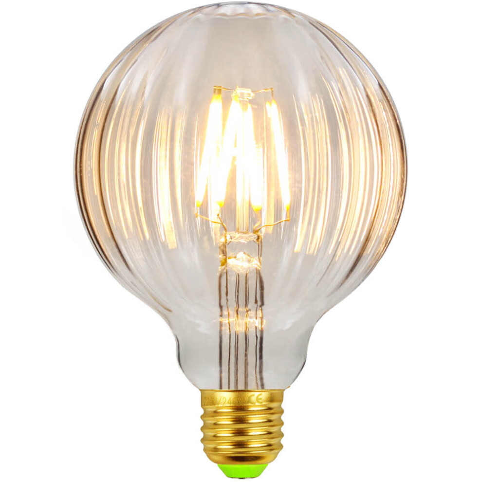 (Amber) 2700K E27 4W Amber/Transparent Glass LED Incandescent Light Bulb Edison Bulb Filament Lamp Retro