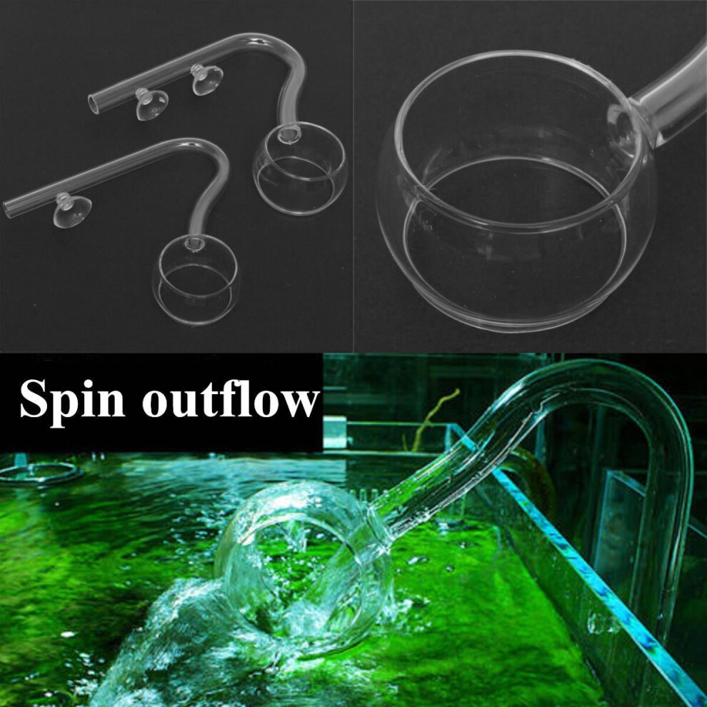 (12mm) Aquarium Glass Outflow & Inflow Spin Filter Lily Pipe 12mm 16mm Tube + 1/2 Suction Cup