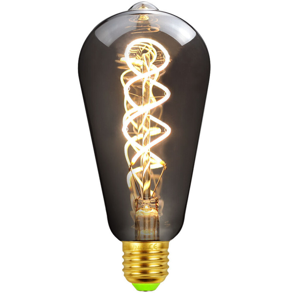 2700K 4W Dimmable LED Incandescent Light Bulb Retro Smoky Gray Glass Edison Bulb Filament Lamp