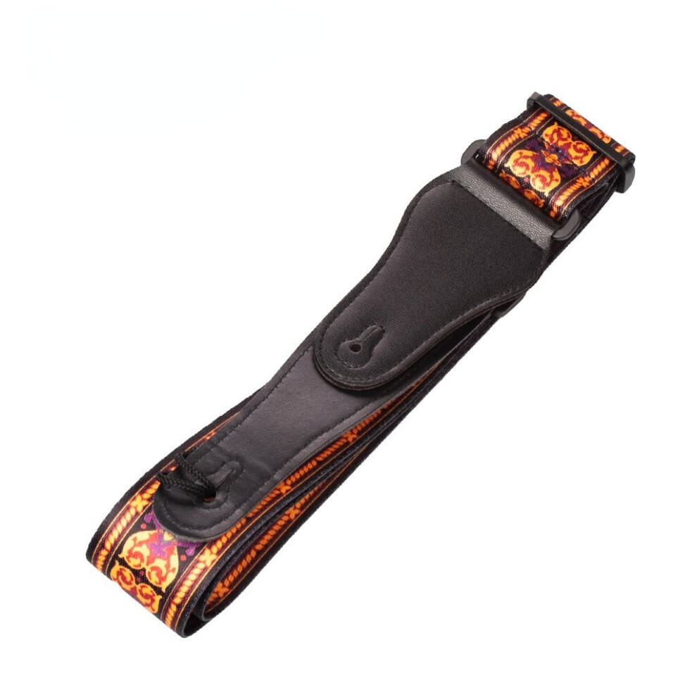 Adjustable Guitar Strap Shoulder Belt For Acoustic/ Electric Guitar Bass Soft Nylon Webbing Belt With Leather Ends