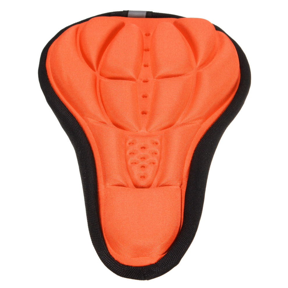 (Orange) 3D GEL Bike Seat Comfort Soft Bike Saddle Bicycle Cushion Cover for MTB Road Bike