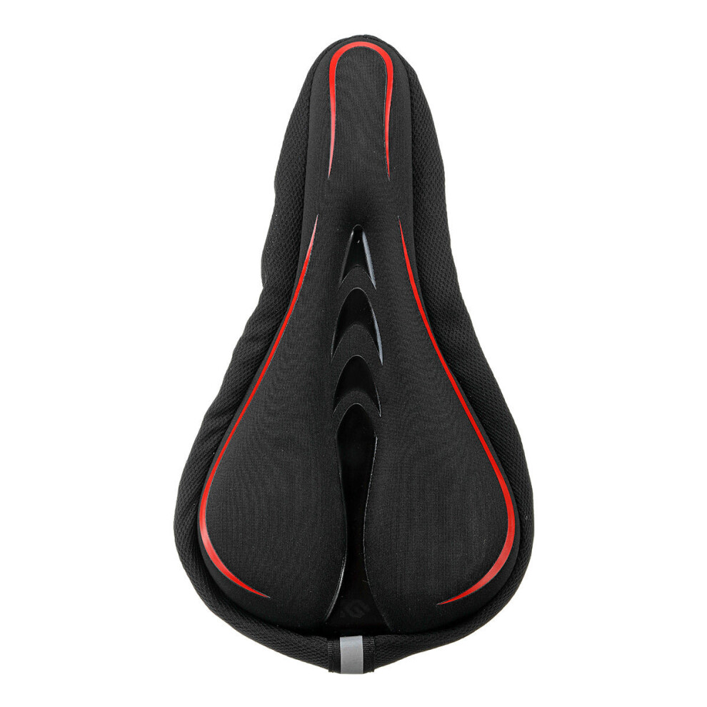 (Red) MTB Mountain Bike Bicycle Saddle Silicone Seat Soft Padded Cushion Cover