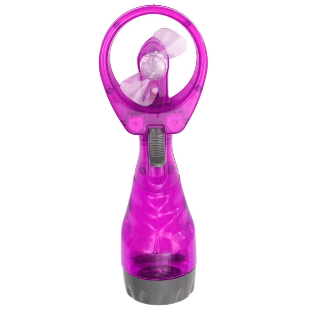 (Purple) Portable Mini Hand Held Spray Cooling Fan Water Mist Sport Beach Travel Gadget