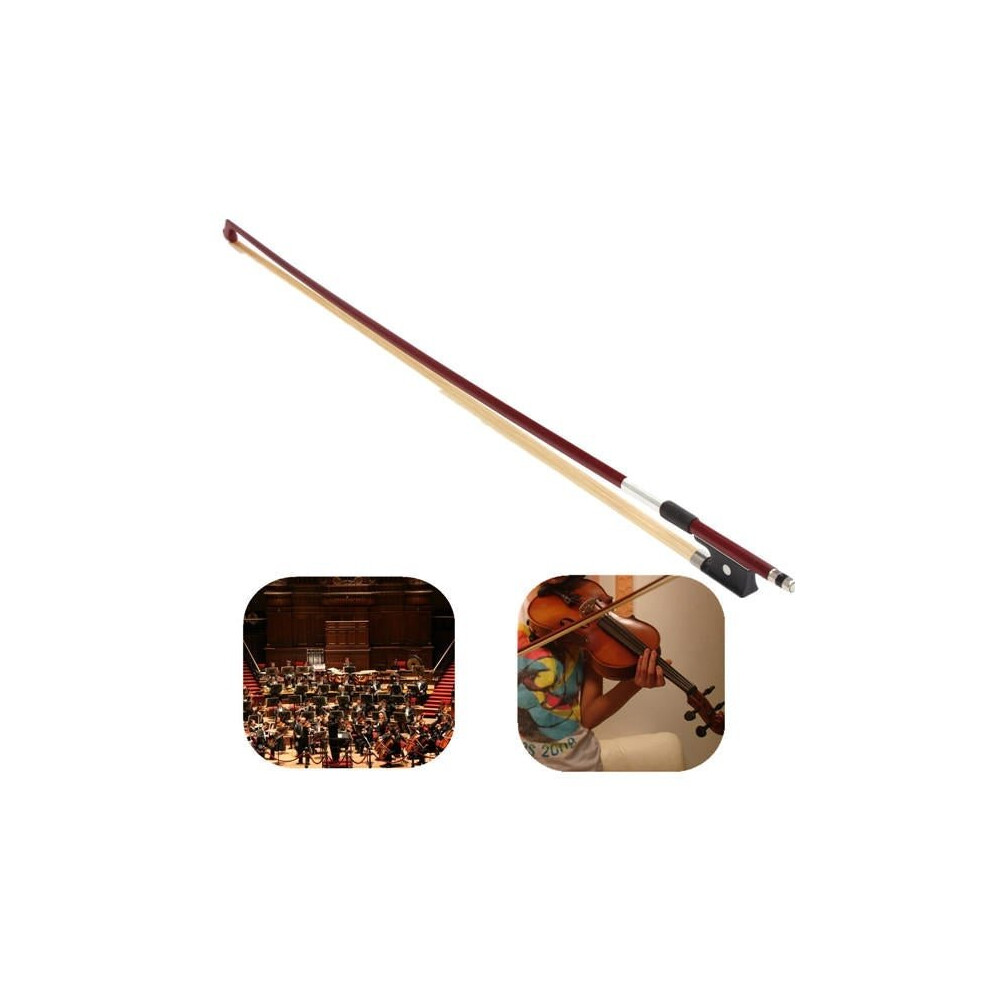 Professional 4/4 Black Handle Arbor White Copper Horsehair Violin Bow