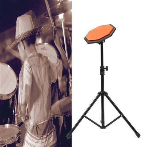 8'' 21cm Rubber Dumb Drum Practice Pads Set with Stand 1