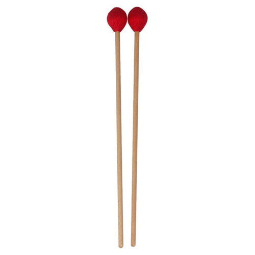 (Red) Yarn Head Medium Hard with Maple Handle Medium Keyboard Marimba Mallets 1