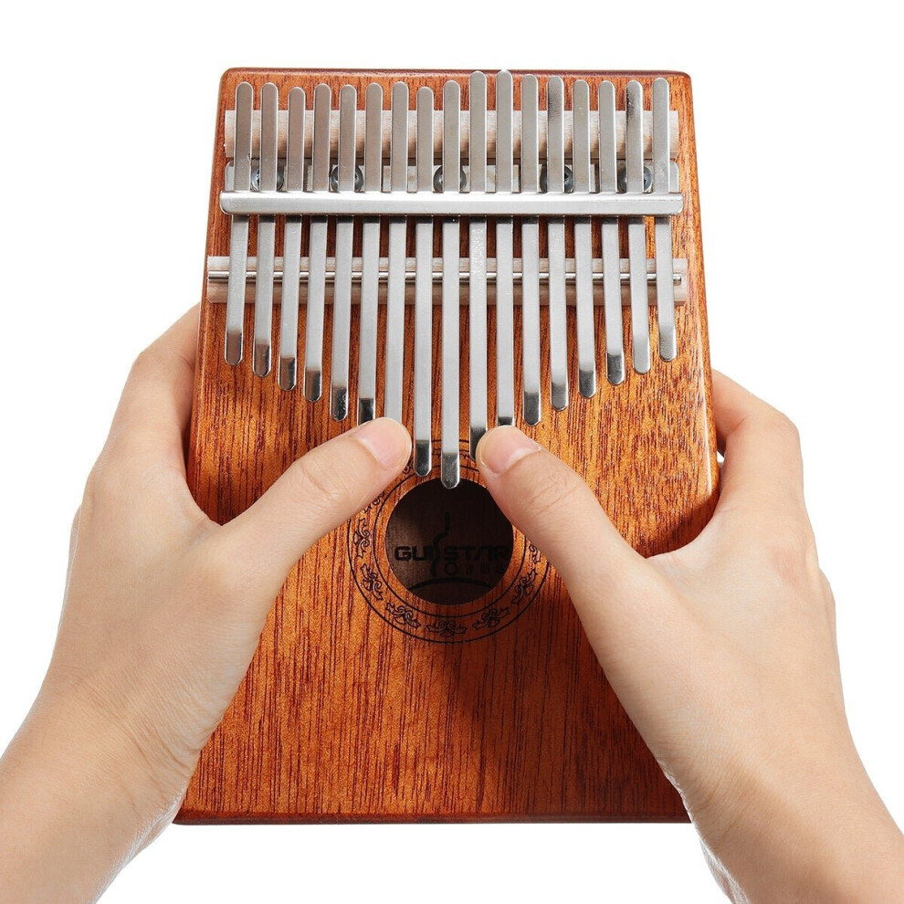 17 Keys Wood Kalimba Mahogany Thumb Piano Finger Percussion Musical Toys With Tuning Hammer