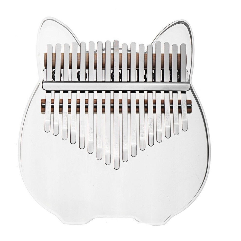 (E) 17 Tone Kalimba Rainbow Crystal Transparent Thumb Piano 5 Styles