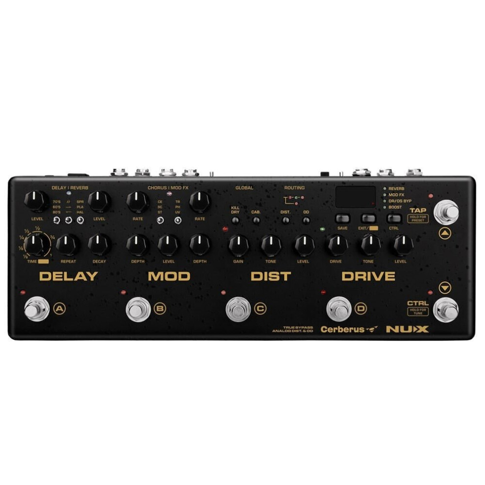 Multi Function Guitar Effects Pedal Processor Integrated Analog Overdrive Distortion Modulation and Delay Reverb