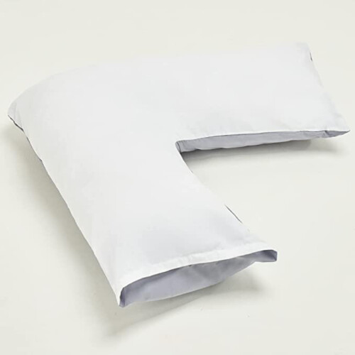 (White/Grey) V Pillow Orthopaedic V Shaped Pillow Extra cushion