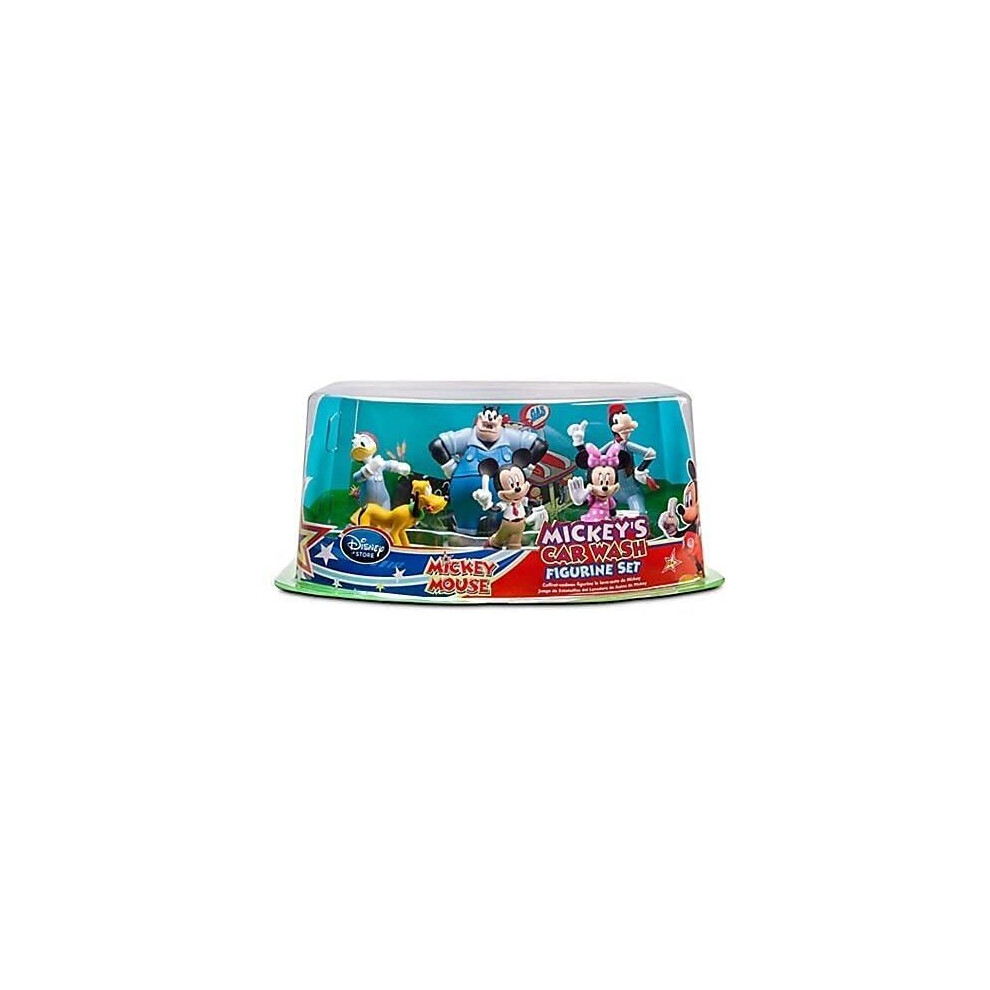 Disney Mickey Mouse: Mickey's Car Wash Figurine Set; Minnie Mouse, Goofy,