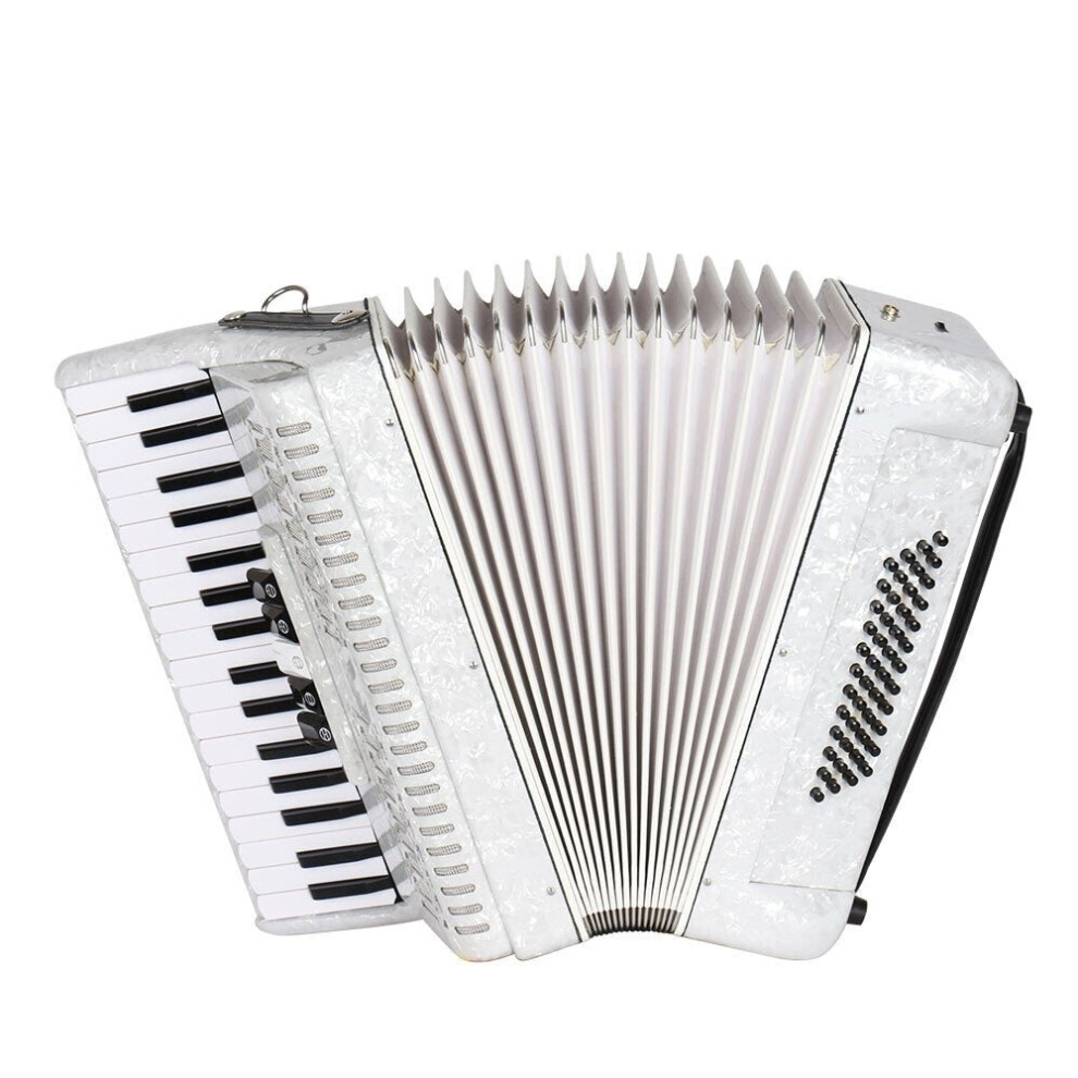 34 Key 48 Bass Accordion Musical Instrument Accordion White Beginner Adult Musical Instrument White Pattern Keyboard Musical Instrument Gift