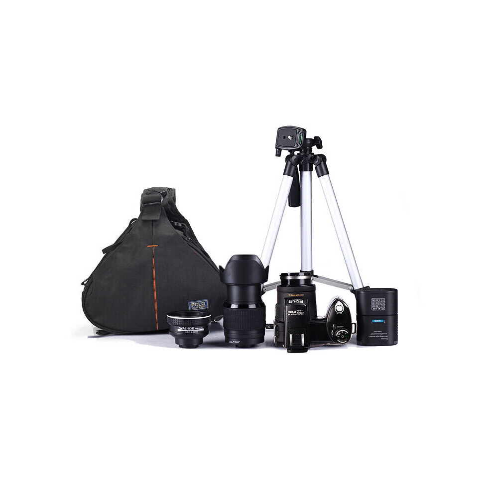 (EU Plug) Digital Camera 33MP Auto Focus 24X Zoom HD 1080P Professional DSLR Camera Telephoto Lens Wide Angle Lens with Storage Bag Tripod Remote Control