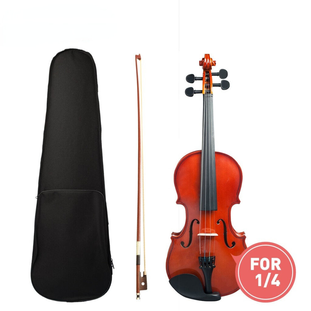 (B) 1/4 Violin Matte/Bright Violin Student Violin W/Case+Bow Set For Biginner Violin Learner Natural Color Violin