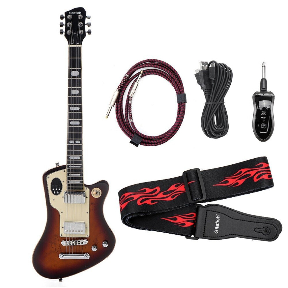 (Dark Red) Wireless Multifunctional Electric Guitar with CHS,OVDR and TRE Effects