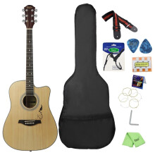 41 Inch Corner Horn Acoustic Guitar For Beginners With Guitar Bag/Pick/Strap/Pipe /Wrench/Cloth/Capo
