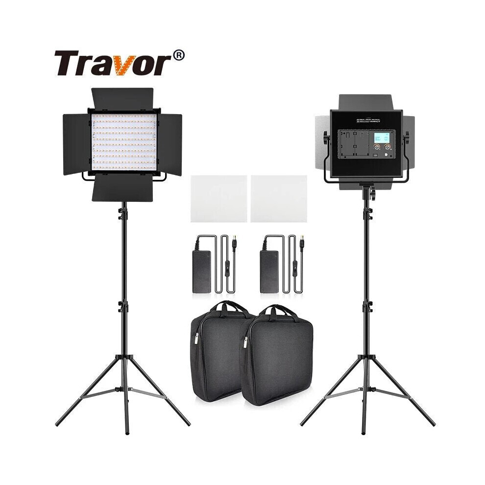 Bi-color 2 Set LED Video Light Kit Professional Camera Light Dimmable Fill Light Video with Tripod and Bag