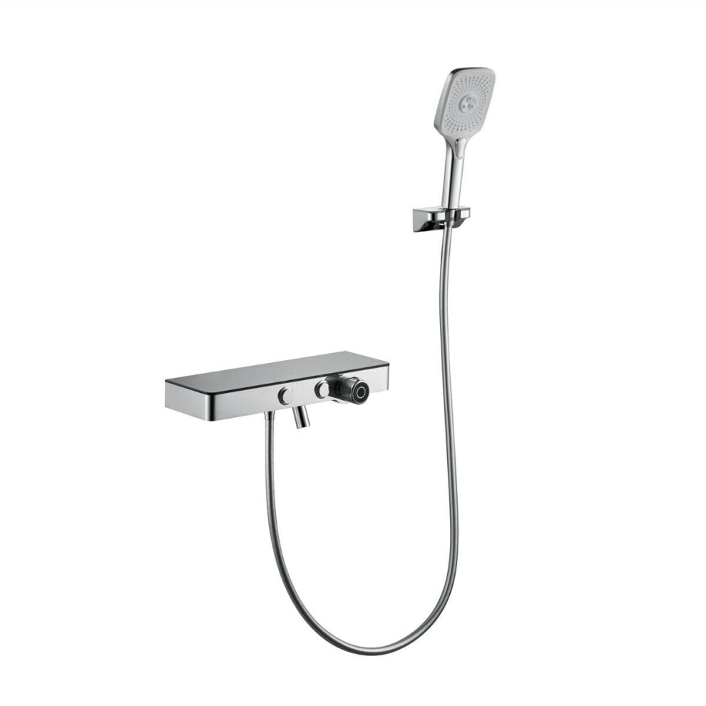 (Silver) Handheld Shower Head Set Bathroom Rain Tub System 3-Setting Sprayer With Hose Faucet 3654659413086