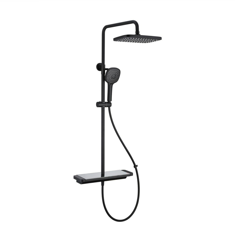 (Black) Bathroom Shower Head Top Spray Set Rain Tub System 3-Setting Sprayer Handheld Showerhead With Hose Faucet 3654659447418