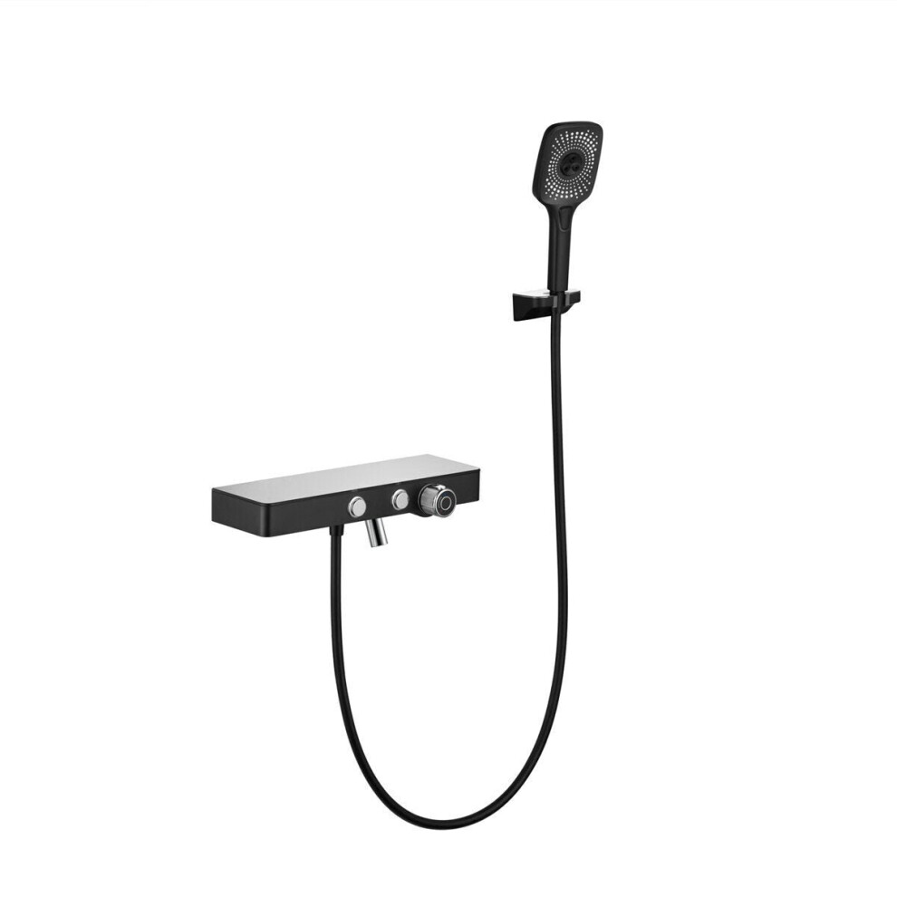 (Black) Handheld Shower Head Set Bathroom Rain Tub System 3-Setting Sprayer With Hose Faucet 3654659424877