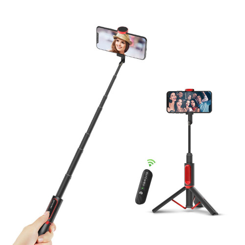 (White) All In One Portable bluetooth Selfie Stick 1