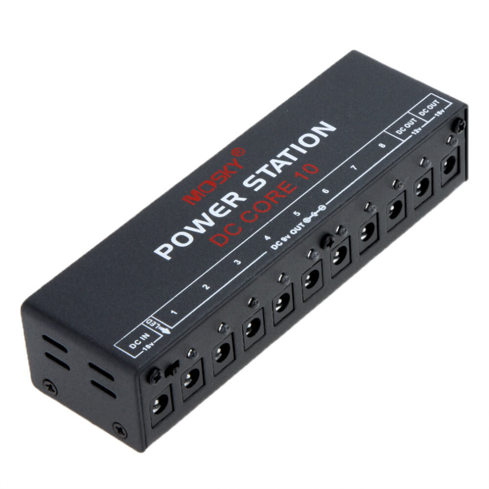 (UK Plug) Mini Power Supply for 9V 12V 18V Guitar Effect Pedal Ten Isolated Outputs Compact Portable