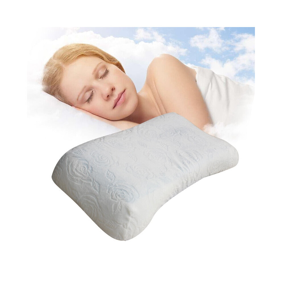 (Standard) Cotton Memory Orthopedic Sleep Blue Cool Comfort Gel Neck Pillow