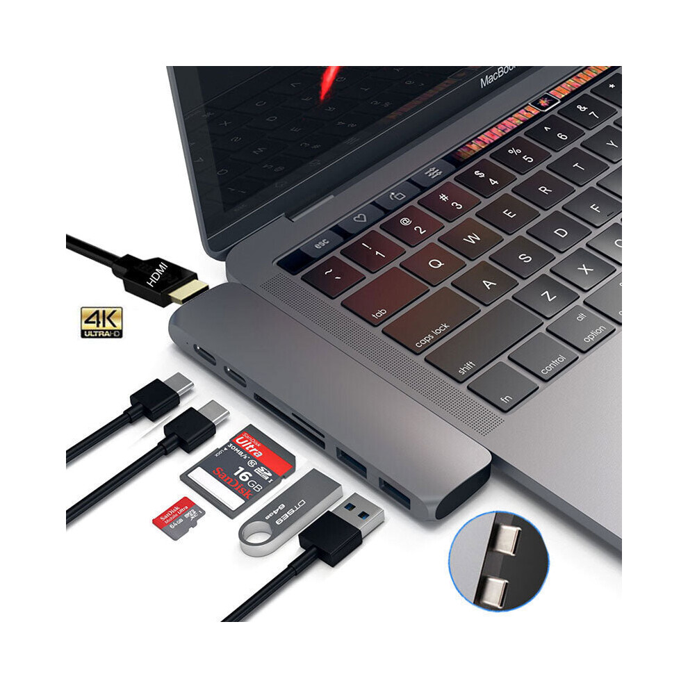 (Grey) 4K Thunderbolt 3.1 Usb Type-C Hub To Hdmi Adapter For Macbook Pro/Air Grey 3654657716653